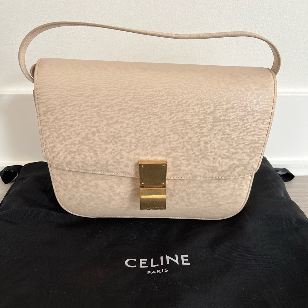 Celine box bag in beige colorin medium